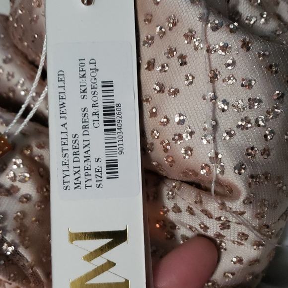 Meshki stella jewelled maxi dress in rosewood size small nwt - Picture 4 of 4